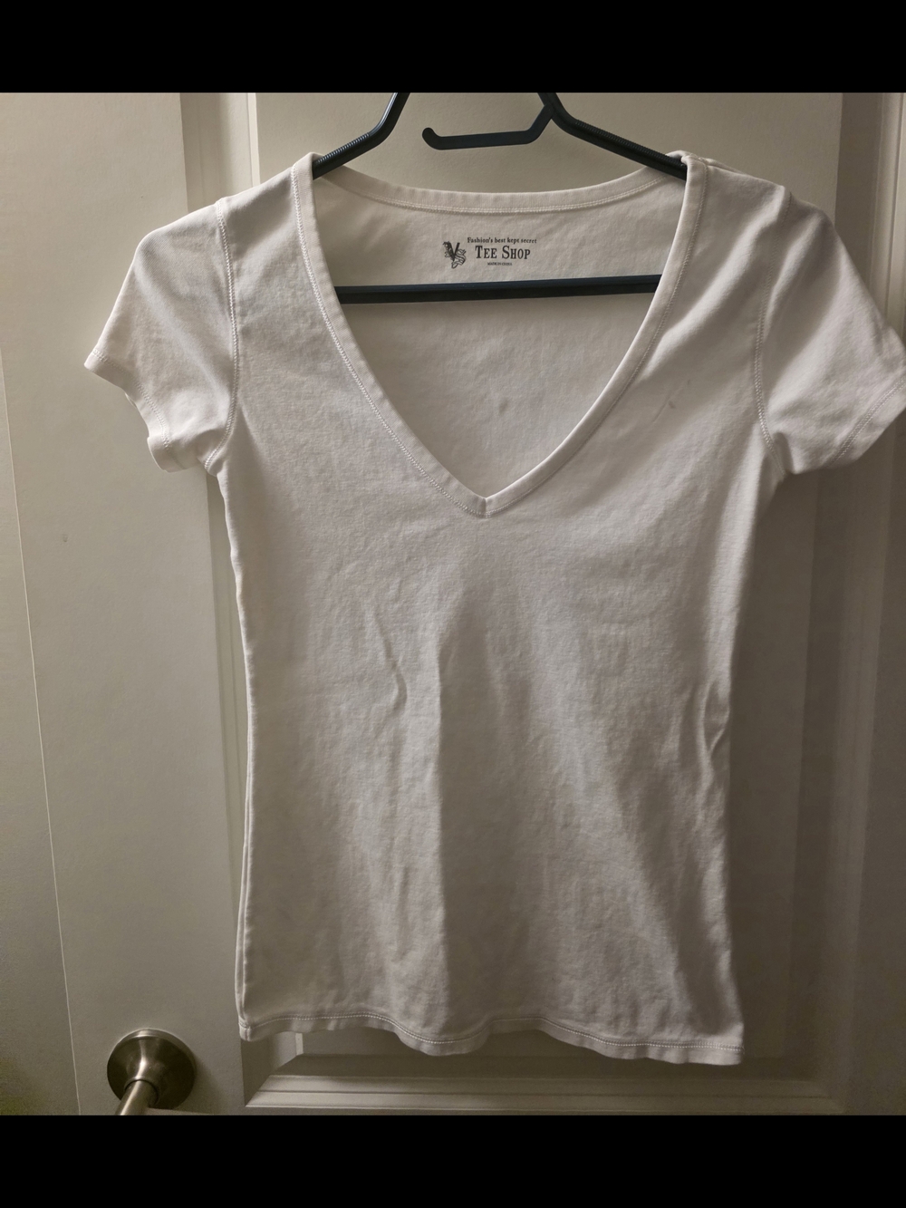Victoria's Secret White V-Neck Short Sleeve Tee